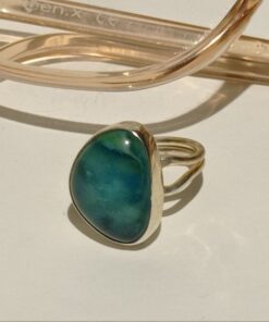 Elyapımı Ebruli Yeşil Yüzük