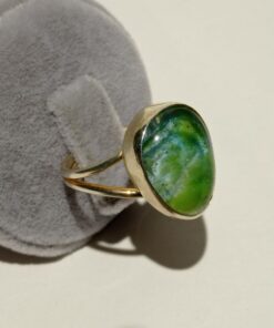 Mavi Yeşil Elyapımı Yüzük