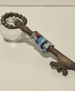 Glass Beads on Brass Key Made with Casting Technique