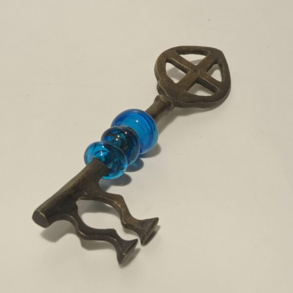 Glass Beads on Brass Key Made with Casting Technique