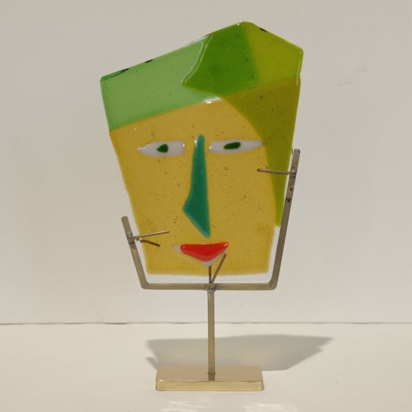 Picasso Type Fused Glass Sculpture