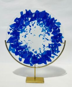 blue evil eye world glass fusion handmade stand decor