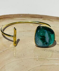 light green earth glass fusion handmade bracelet