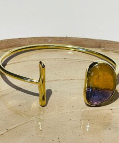 purple orange glass fusion handmade bracelet