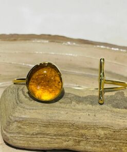 honey yellow glass fusion handmade bracelet