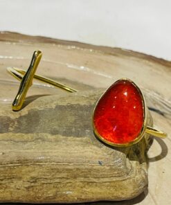 orange glass fusion handmade bracelet