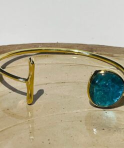 sea ​​blue glass fusion handmade bracelet