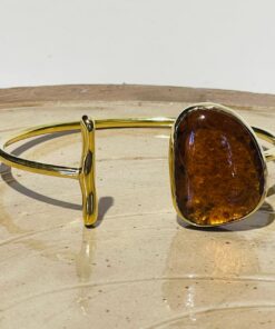 honey colored glass fusion handmade bracelet