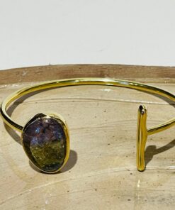 blue green glass fusion handmade bracelet