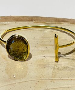 coral green glass fusion handmade bracelet