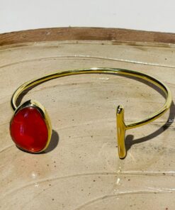 orange glass fusion handmade bracelet