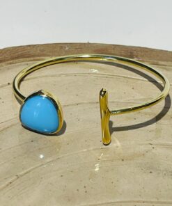 emerald blue glass fusion handmade bracelet