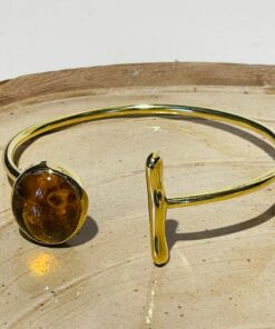 brown honey color glass fusion handmade bracelet