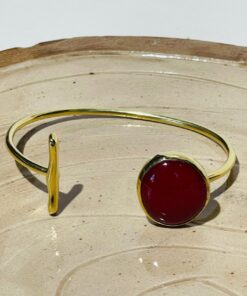 red glass fusion handmade bracelet