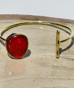 orange glass fusion handmade bracelet