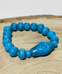 blue symbol set glass fusion handmade bracelet and ring