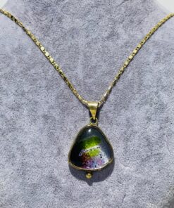 colorful triangle glass fusion handmade necklace