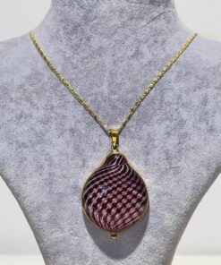 Handmade Fusion Glass Cesmi Bülbül design red Necklace