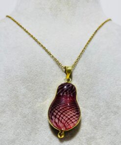 Cesmi Bulbul Glass Red Transparent Fusion Necklace