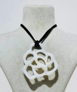 fusion white coral glass handmade necklace