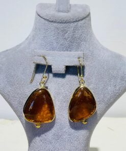 honeydew melon Handmade Abstract Glass Fusion Earrings