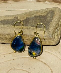 galaxy blue Handmade Abstract Glass Fusion Earrings