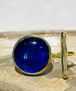 parliament blue glass fusion handmade ring