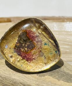 meteorite themed glass fusion handmade ring